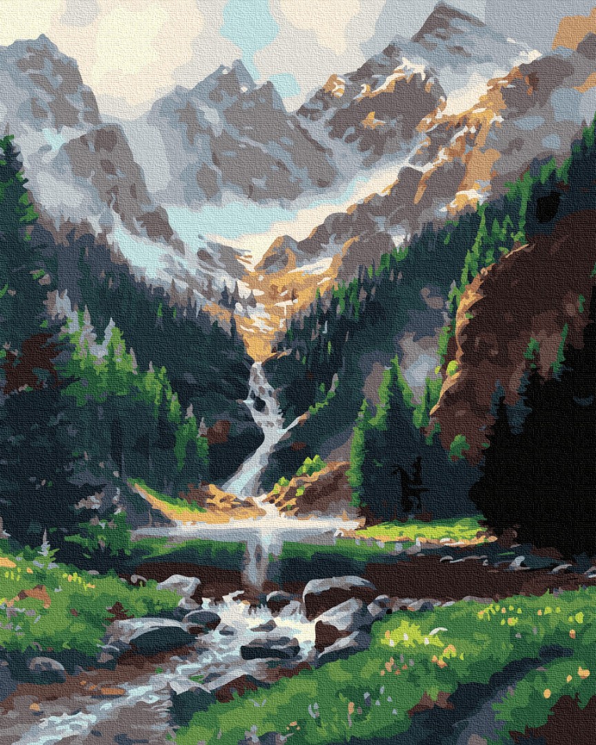 Mountain waterfall | Brushme